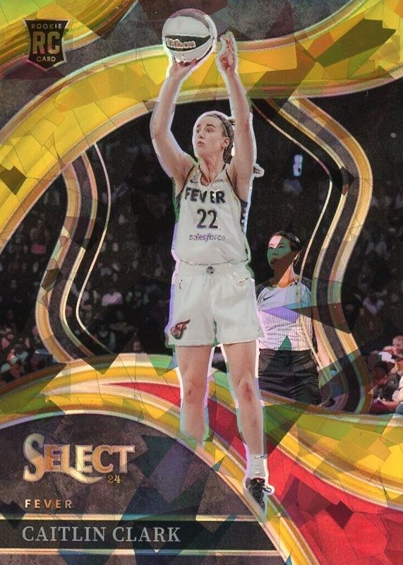 Caitlin Clark 2024 Select WNBA #218 Courtside Gold Ice /10 Rookie RAW