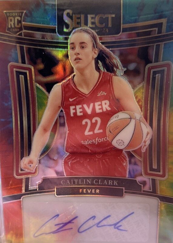 Caitlin Clark 2024 Select WNBA #SG-CC Signatures - Tie-Dye /25 RAW