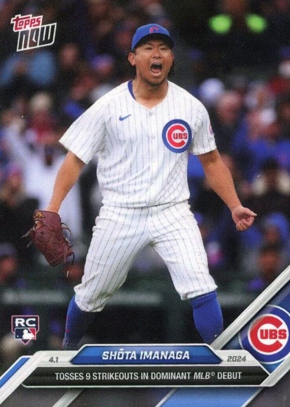 Shota Imanaga 2024 Topps Now #27 MLB Debut (Print Run: 6,785) Rookie PSA 10