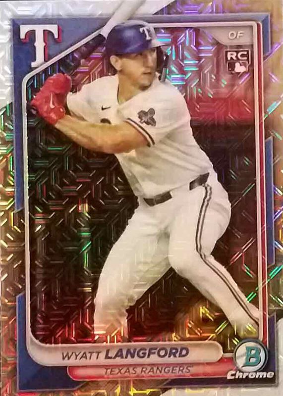 Wyatt Langford 2024 Bowman Chrome Mega Box #71 Base Rookie SGC 9.5