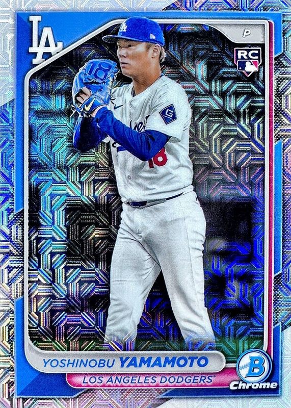 Yoshinobu Yamamoto 2024 Bowman Chrome Mega Box #73 Base Rookie PSA 10