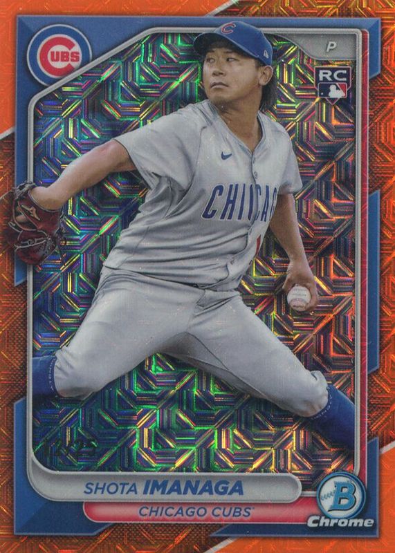 Shota Imanaga 2024 Bowman Chrome Mega Box #41 Orange Mojo Refractor /25 Rookie RAW