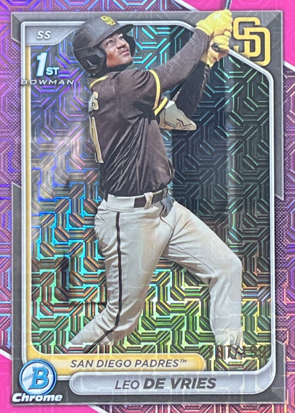 Leo De Vries 2024 Bowman Chrome Mega Box #BCP-179 Prospects - Pink