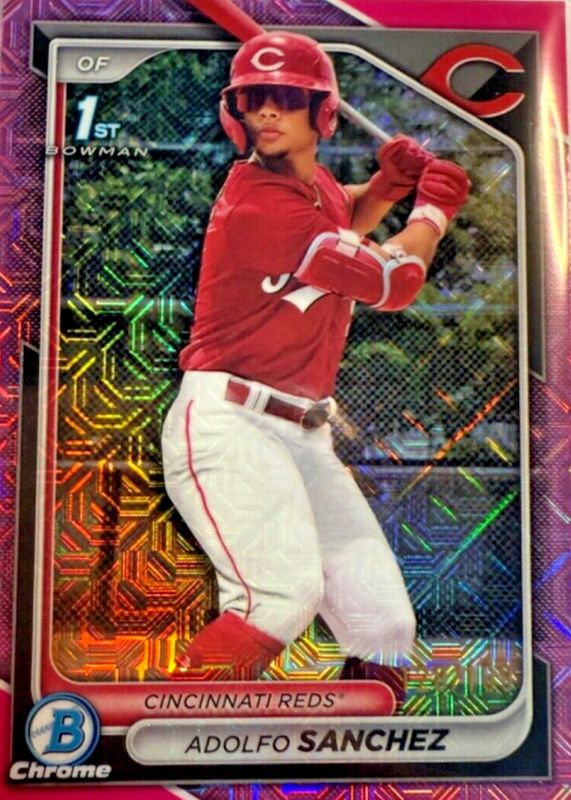 Adolfo Sanchez 2024 Bowman Chrome Mega Box #BCP-252 Prospects - Pink Mojo Refractor /199 (1st) PSA 10