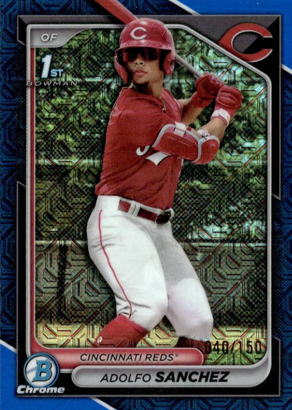 Adolfo Sanchez 2024 Bowman Chrome Mega Box #BCP-252 Prospects - Blue Mojo Refractor /150 (1st) PSA 10