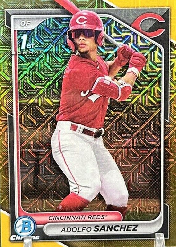 Adolfo Sanchez 2024 Bowman Chrome Mega Box #BCP-252 Prospects - Gold Mojo Refractor /50 (1st) PSA 10