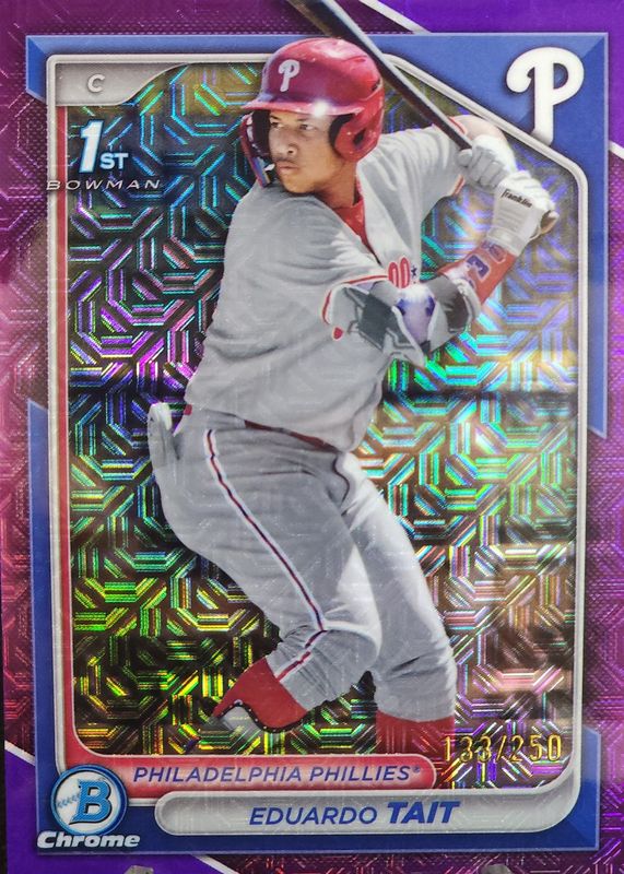 Eduardo Tait 2024 Bowman Chrome Mega Box #BCP-164 Prospects - Purple Mojo Refractor /250 (1st) PSA 10