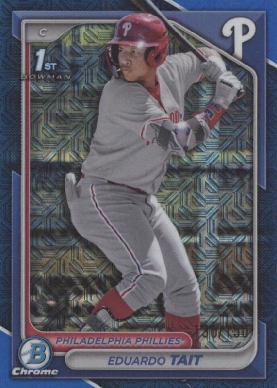 Eduardo Tait 2024 Bowman Chrome Mega Box #BCP-164 Prospects - Blue Mojo Refractor /150 (1st) PSA 10