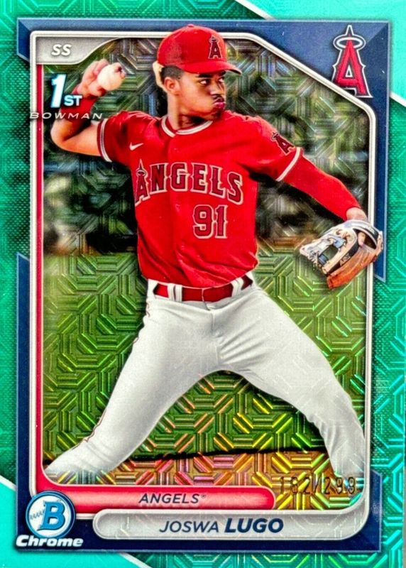 Joswa Lugo 2024 Bowman Chrome Mega Box #BCP-237 Prospects - Aqua Mojo Refractor /299 (1st) PSA 10