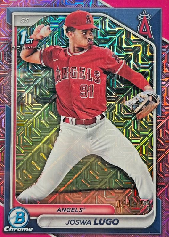 Joswa Lugo 2024 Bowman Chrome Mega Box #BCP-237 Prospects - Pink Mojo Refractor /199 (1st) PSA 10