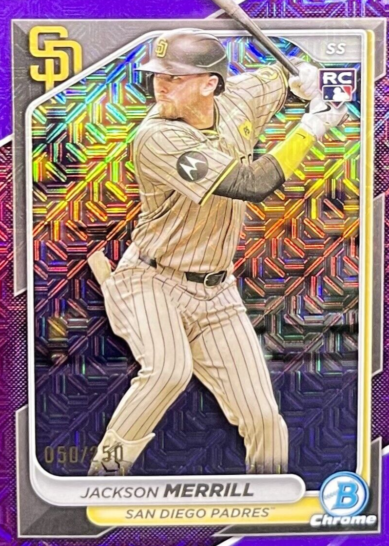 Jackson Merrill 2024 Bowman Chrome Mega Box #27 Purple Mojo