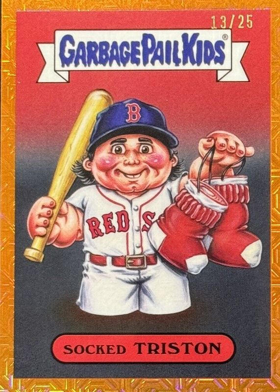 Triston Casas 2024 Bowman Chrome Mega Box #BGP-22 Bowman Garbage Pail Kids - Orange Mojo Refractor /25 RAW