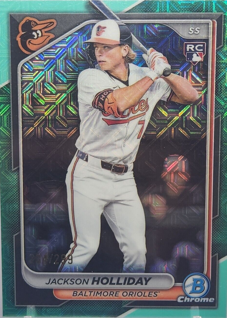 499枚限定 ジャクソン ホリデー サイン 2024 Bowman Chrom Jackson Holliday 2024 Bowman Chrome Mega Box #26 Aqua Mojo