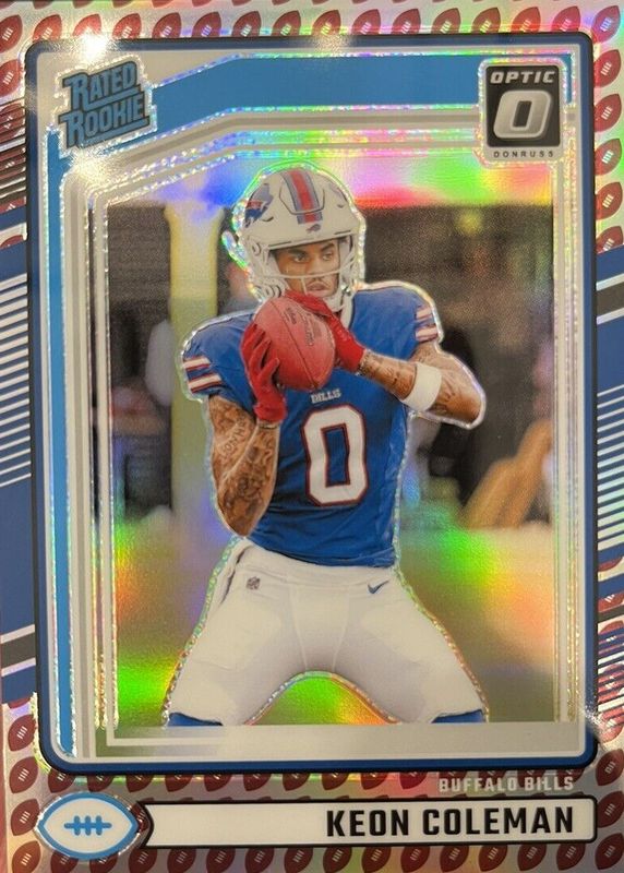 Keon Coleman 2024 Donruss #358 Optic Preview - Football Emoji /(SSP) Rookie PSA 10