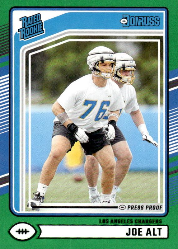Joe Alt 2024 Donruss #320 Press Proof Green Rookie RAW