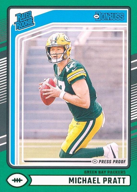Michael Pratt 2024 Donruss #339 Press Proof Green Rookie RAW