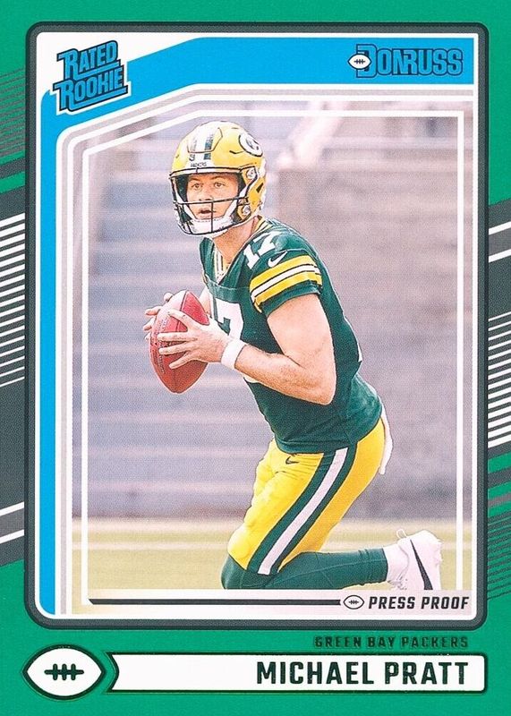 Michael Pratt 2024 Donruss #339 Press Proof Green Rookie PSA 10