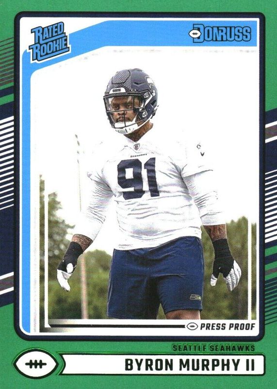 Byron Murphy II 2024 Donruss #321 Press Proof Green Rookie RAW