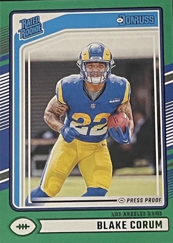 Blake Corum 2024 Donruss #322 Press Proof Green Rookie RAW