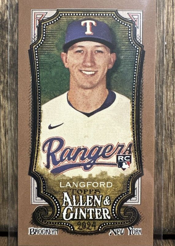 Wyatt Langford 2024 Topps Allen & Ginter #278 Gold Border Mini Rookie RAW