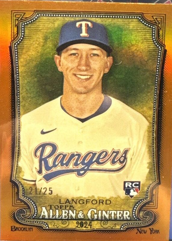 Wyatt Langford 2024 Topps Allen & Ginter #278 Chrome - Orange Refractor /25 Rookie RAW