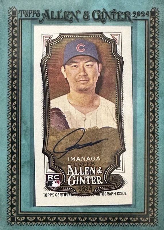 Shota Imanaga 2024 Topps Allen & Ginter #MA-SI Framed Mini Auto - Blue Frame /50 Rookie RAW