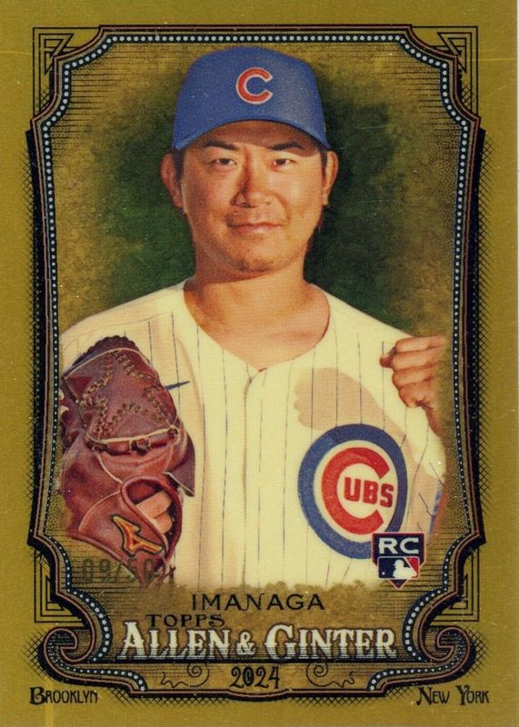 Shota Imanaga 2024 Topps Allen & Ginter #181 Chrome - Gold Refractor /50 Rookie PSA 10