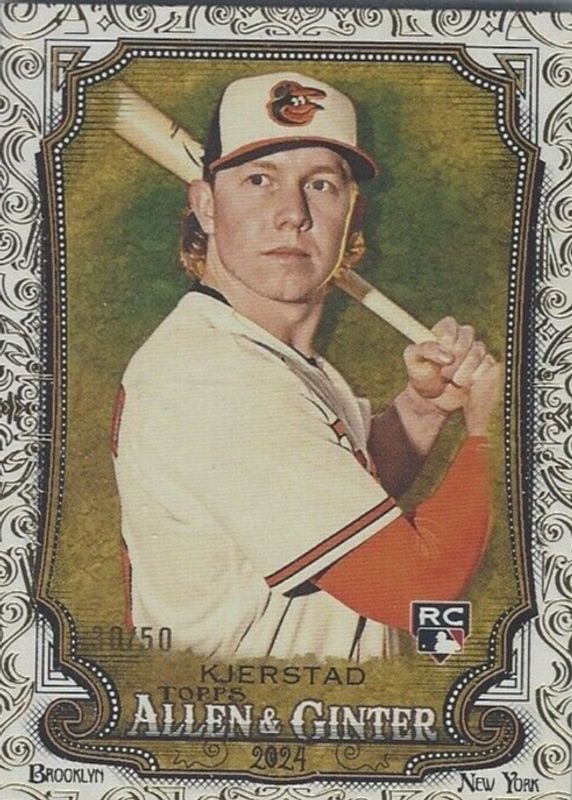 Heston Kjerstad 2024 Topps Allen & Ginter #49 Gold Foil Filagree /50 Rookie RAW