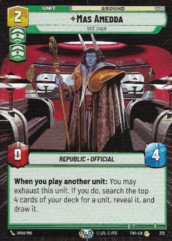 Mas Amedda 2024 Twilight of the Republic #372 Hyperspace RAW