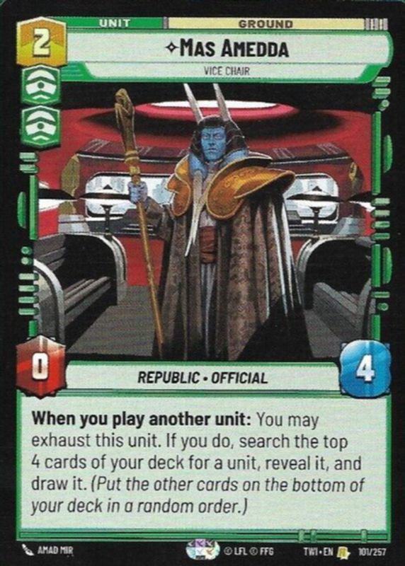 Mas Amedda 2024 Twilight of the Republic #101 Base RAW