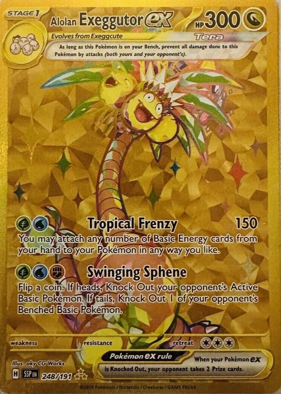 thumbnail image 2 of Pokemon Alolan Exeggutor Ex – 133/191, SV Surging Sparks, Half Art Card (Near Mint) 2 of 4