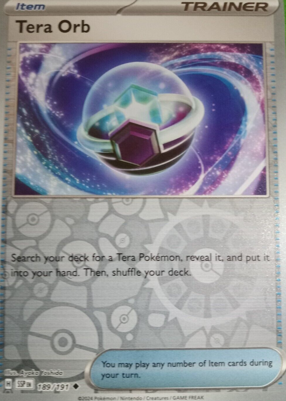 Tera Orb 2024 Scarlet & Violet: Surging Sparks #189/191 Reverse