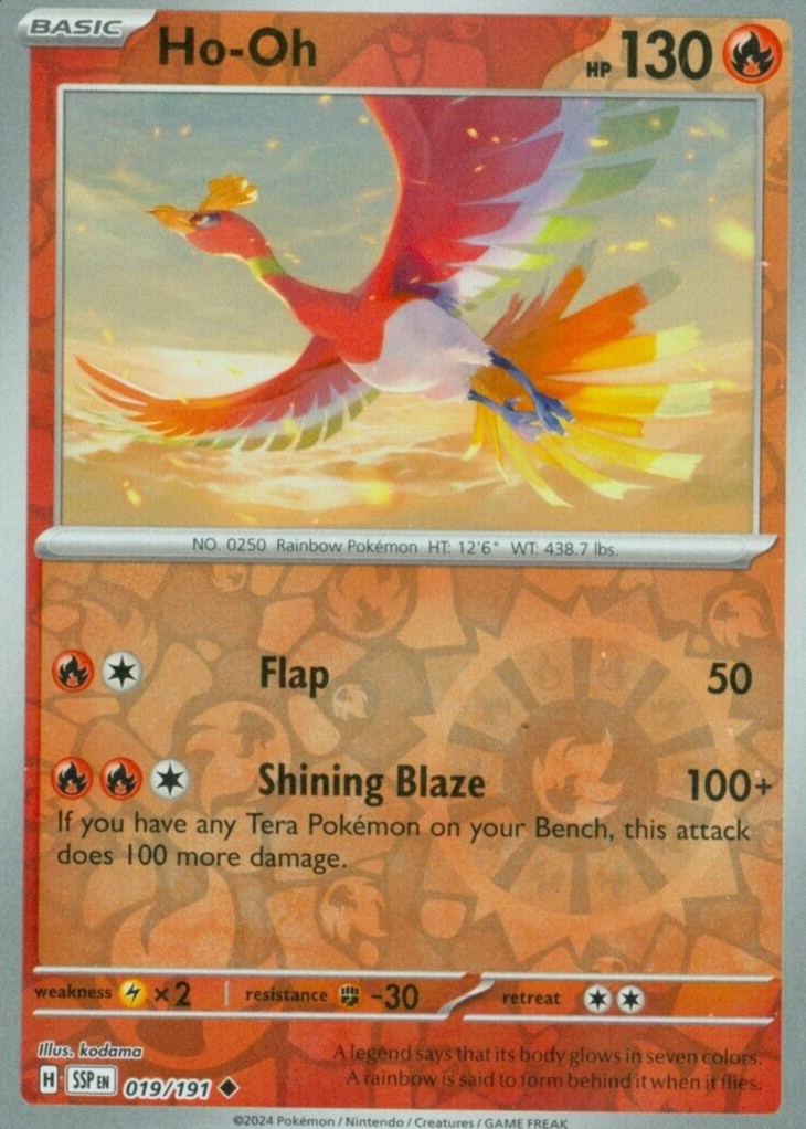 Ho-Oh 2024 Scarlet & Violet: Surging Sparks #019/191 Reverse Holo Price  Guide - Sports Card Investor