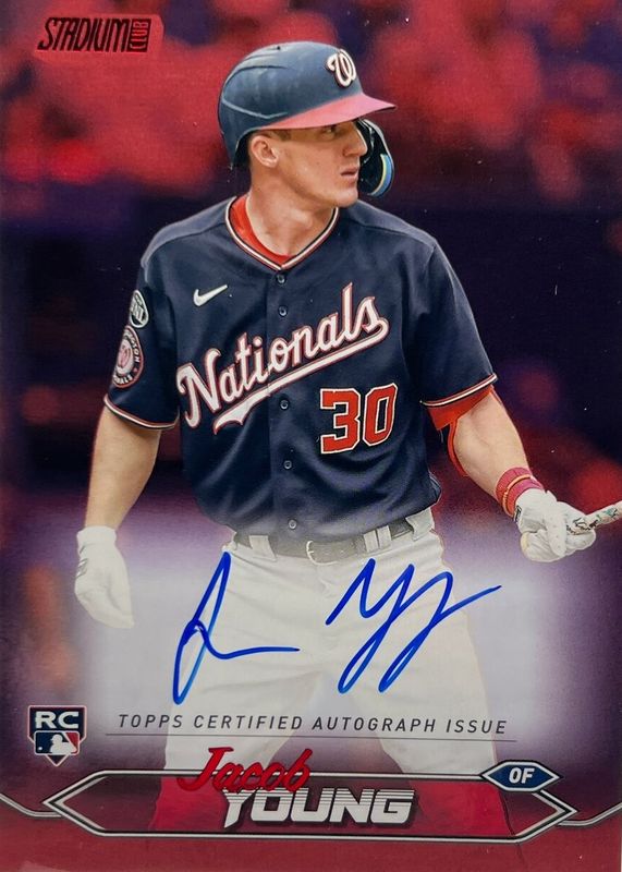 Jacob Young 2024 Stadium Club #SCBA-JY Autographs - Red Foil /50 Rookie RAW