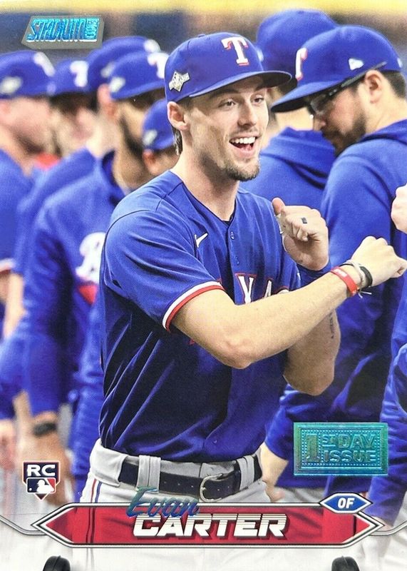 Evan Carter 2024 Stadium Club #208 First Day Issue /10 Rookie BGS 10 PRISTINE