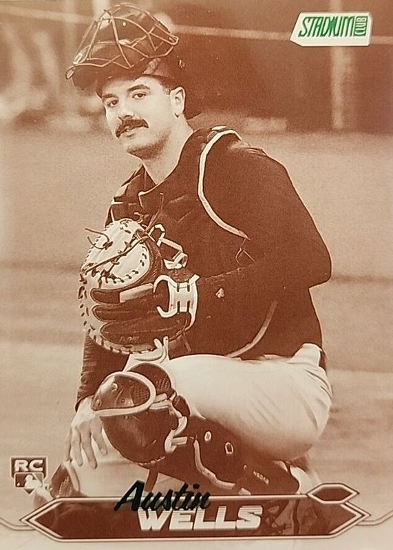 Austin Wells 2024 Stadium Club #216 Sepia Rookie RAW