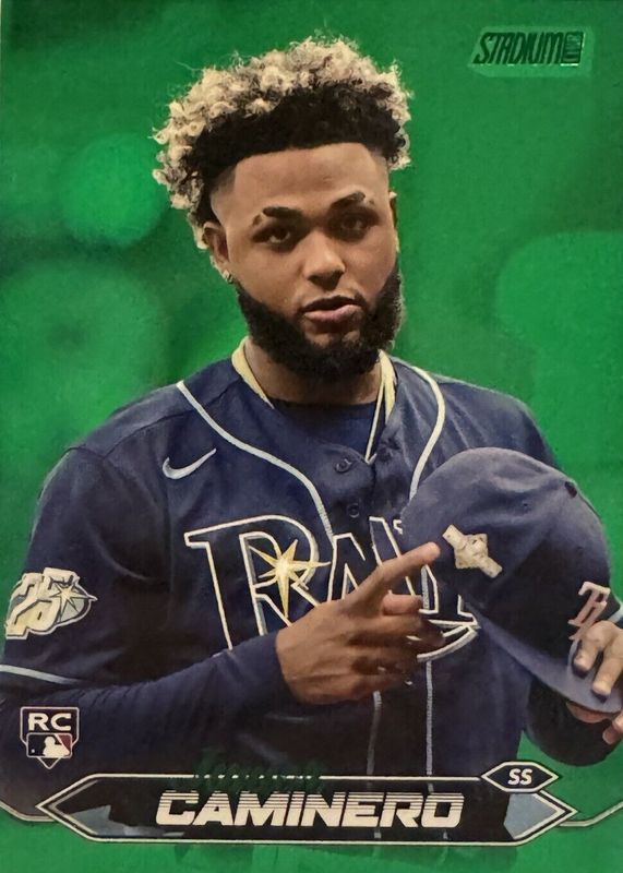 Junior Caminero 2024 Stadium Club #223 Green Foil /199 Rookie RAW