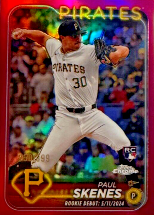スポーツ選手 TOPPS Chrome 2024 Topps Chrome Update XFRACTOR USC88 PAUL SKENES RC