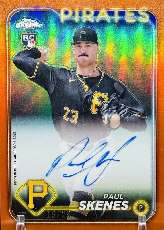 Paul Skenes 2024 Topps Chrome Update #RA-PS Autographs - Orange 