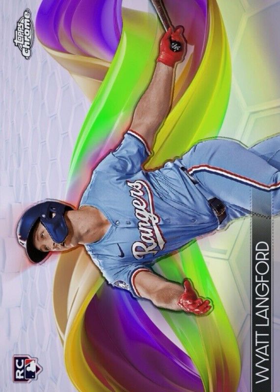 Wyatt Langford 2024 Topps Chrome Update #HX-18 Helix Rookie RAW