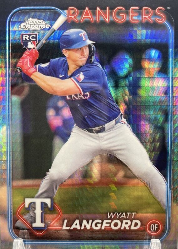 Wyatt Langford 2024 Topps Chrome Update #USC35 Prism Refractor Rookie SGC 9