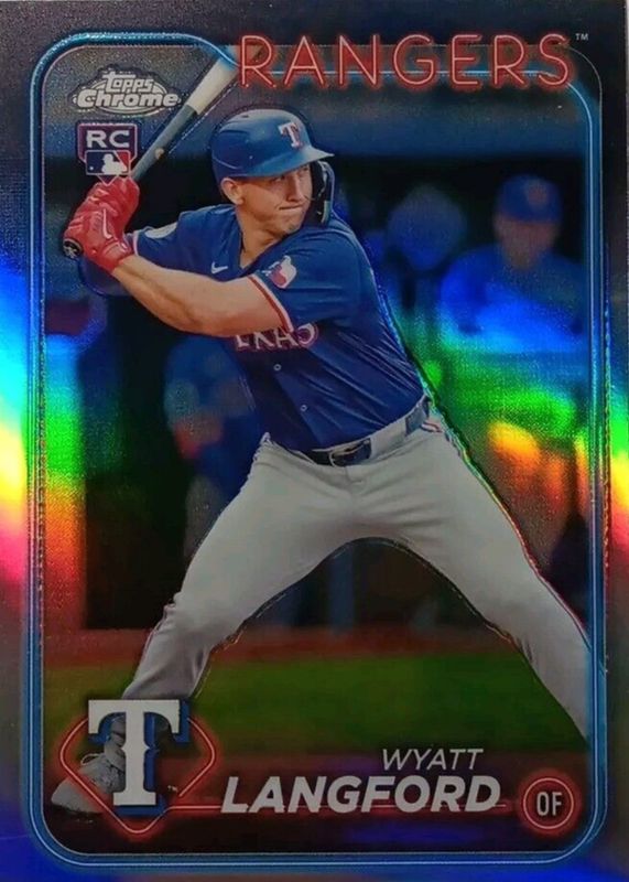 Wyatt Langford 2024 Topps Chrome Update #USC35 Refractor Rookie PSA 10