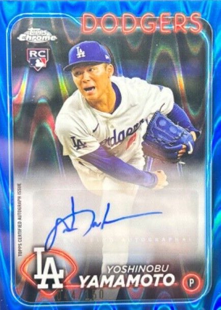 スポーツ選手 amemiptTopps Chrome #1 Refractor Yoshinobu Yamamoto 2024 Topps Chrome Update #AC-YY