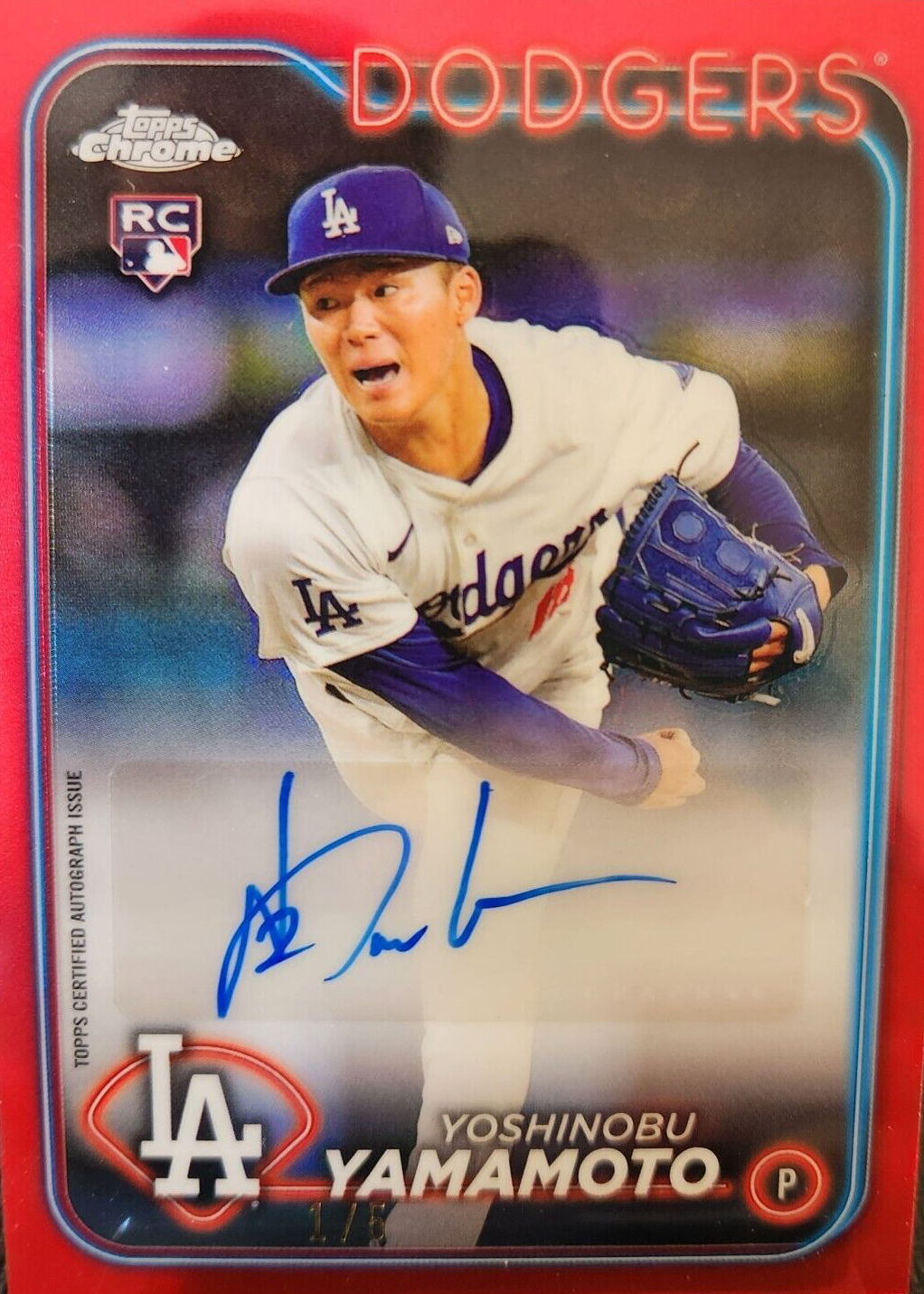 Yoshinobu Yamamoto 2024 Topps Chrome Update #AC-YY Autographs