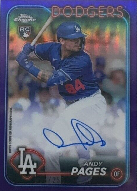 Andy Pages 2024 Topps Chrome Update #RA-AP Autographs - Purple