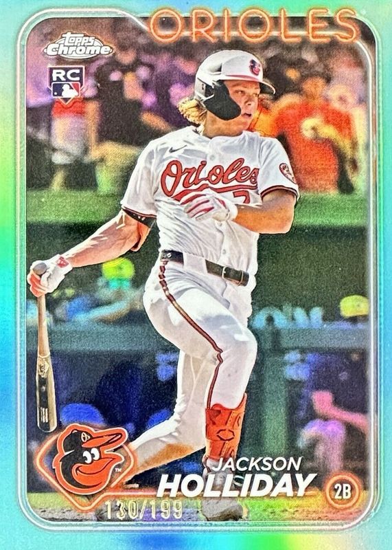 Jackson Holliday 2024 Topps Chrome Update #USC200 Aqua Refractor /199 Rookie PSA 10