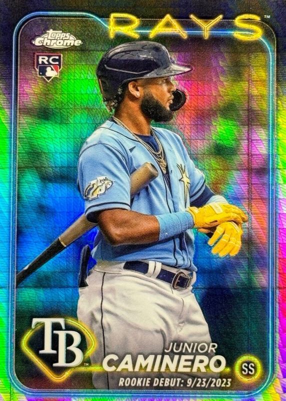 Junior Caminero 2024 Topps Chrome Update #USC193 Rookie Debut - Prism Refractor PSA 10