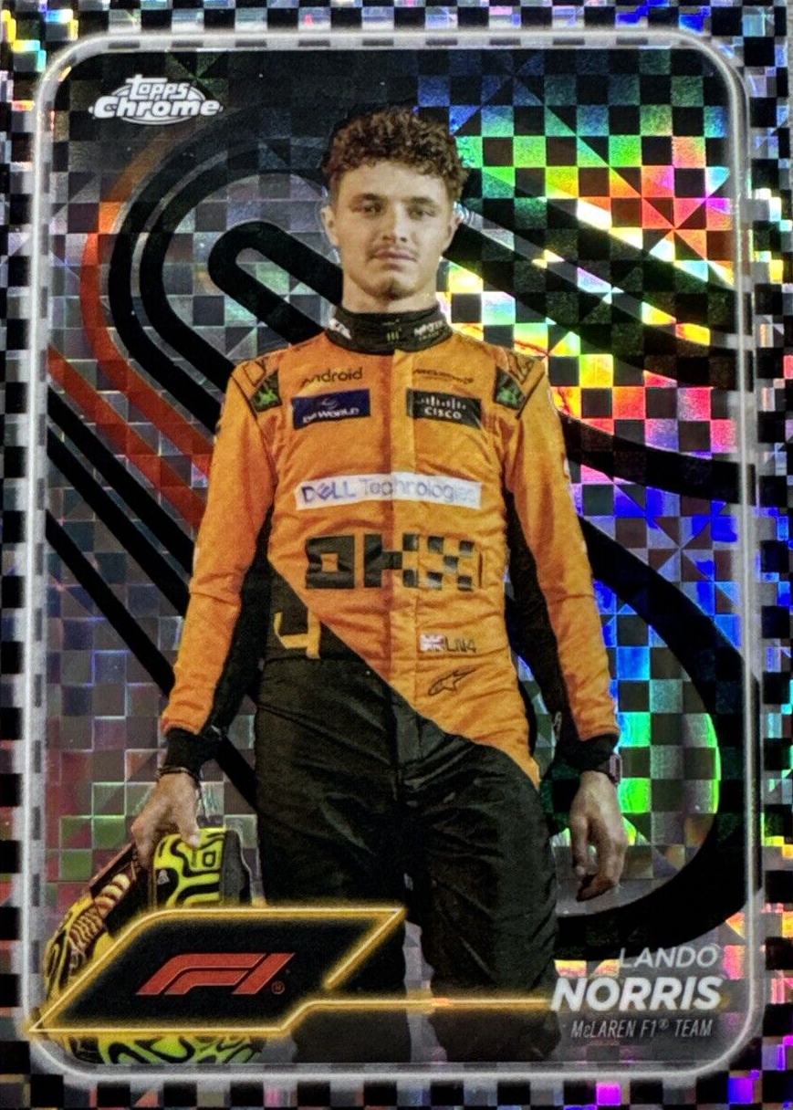Lando Norris 2024 Topps Chrome Formula 1 #7 Checker Flag Refractor