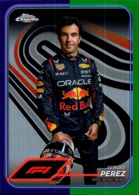 Sergio Perez 2024 Topps Chrome Formula 1 #2 Purple & Green Refractor PSA 10