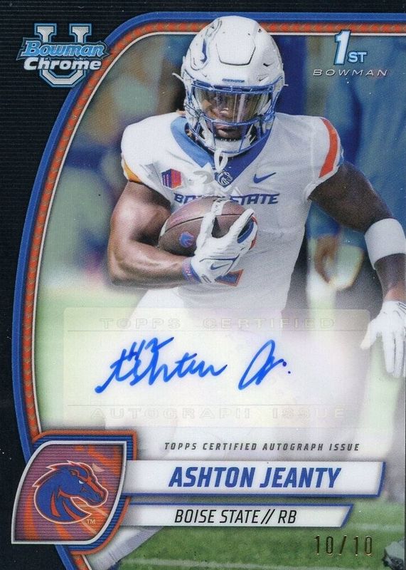 Ashton Jeanty 2024 Bowman Chrome University #PA-AJE Prospect Auto - Black Refractor /10 (1st) RAW